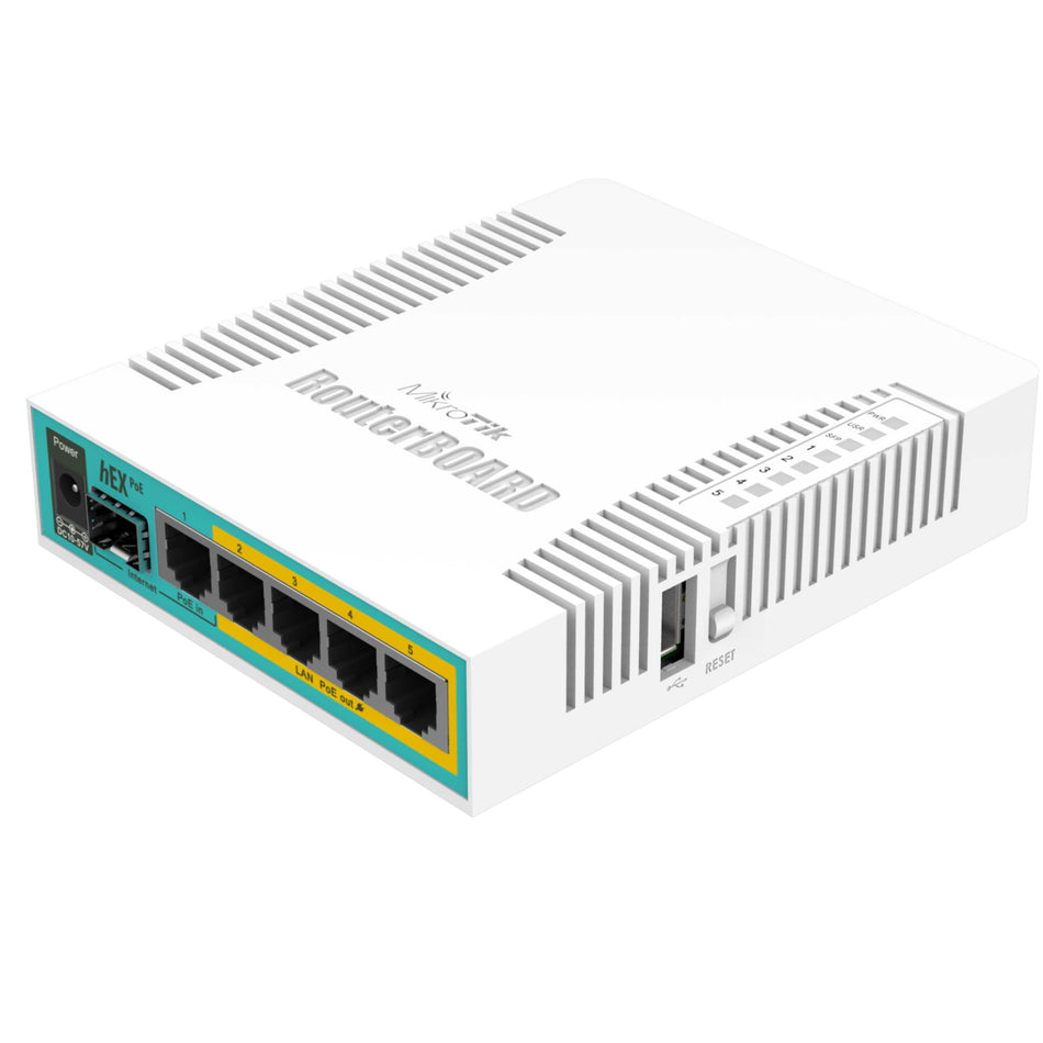 MikroTik hEX PoE 5-Port Gigabit Router w/SFP (4-Port PoE) [RB960PGS]